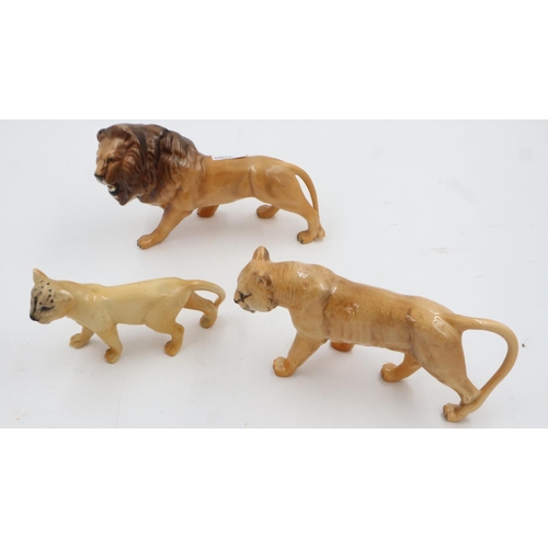 160 - Beswick pride of three lions, largest L: 23 cm. UK P&P Group 2 (£20+VAT for the first lot and £4+VAT... 