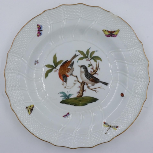 180 - Continental Dresden hand painted plate, D: 25 cm, chip to rim. UK P&P Group 2 (£20+VAT for the first... 