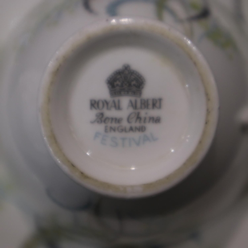 193 - Royal Albert 34 piece tea service in the Festival pattern, no chips or cracks. Not available for in-... 