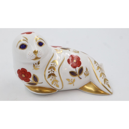 213 - Royal Crown Derby seal paperweight, L: 12 cm. UK P&P Group 1 (£16+VAT for the first lot and £2+VAT f... 