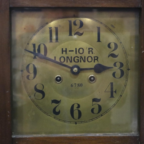 273 - H-IO R Longnor wall clock, not working, H: 73 cm. Not available for in-house P&P