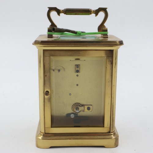 285 - Mappin & Webb oversized brass cased carriage clock, H: 13 cm. UK P&P Group 2 (£20+VAT for the first ... 