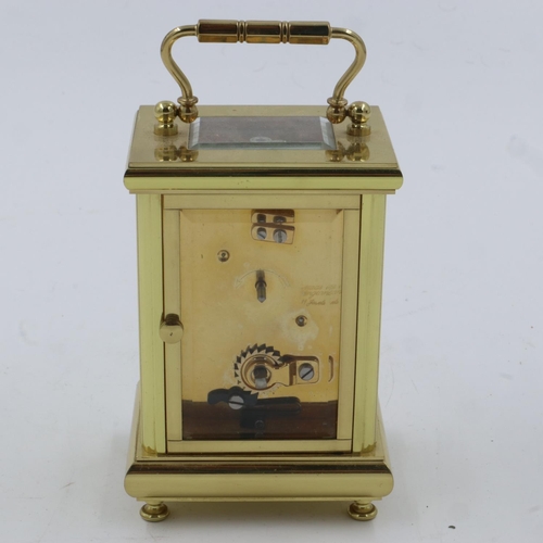 287 - Bernard Freres brass cased carriage clock, H: 11 cm. UK P&P Group 2 (£20+VAT for the first lot and £... 