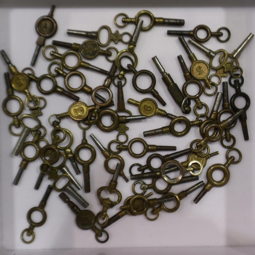 54 - Approximately fifty 19th and 20th century pocket watch keys. UK P&P Group 0 (£6+VAT for the first lo... 