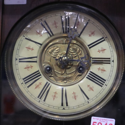 275A - Friedrich Mouthe 19th century German antique wall clock with glazed pendulum display door, H: 107 cm... 