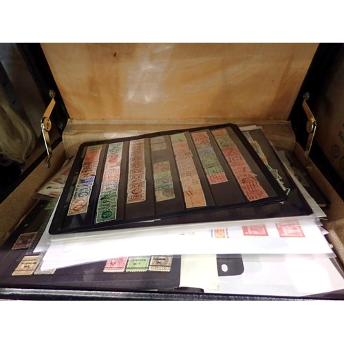 1010 - Briefcase and box containing UK and Commonwealth stamps, loose and in albums. Not available for in-h... 