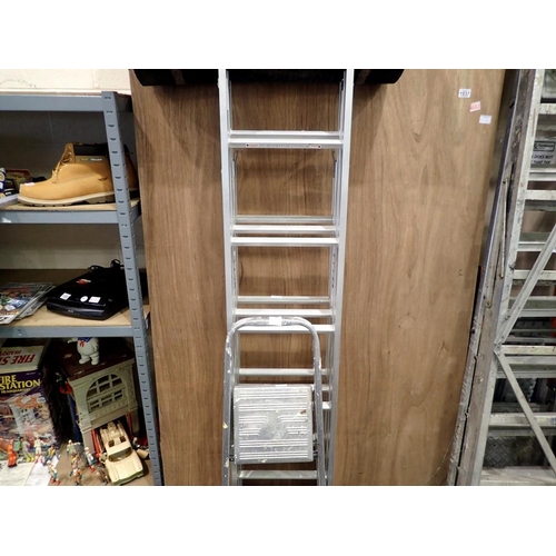 1937A - Abru extending ladder and a step ladder. Not available for in-house P&P