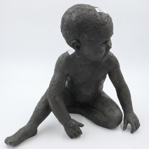 2058 - Jenny Wynne Jones - bronzed resin figure, Philip, limited edition 9/9, H: 47 cm, with further letter... 