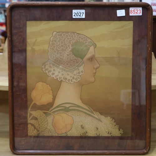 2027 - Paul Berthon (1872-1909): Art Nouveau period lithograph, Queen Wilhelmina, 33 x 37 cm. Not available... 