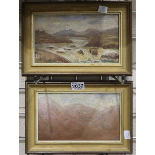 2032 - Rene Brooks (20th century): a pair of oils on board, Snowdon from Colwyn and another, each 24 x 14 c... 