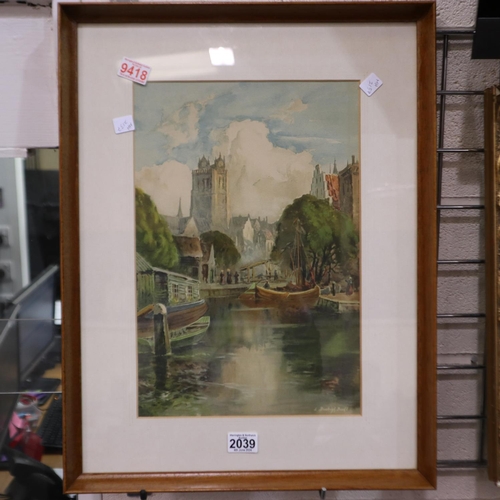 2039 - ***WITHDRAWN*** Louis Burleigh Bruhl (1861-1942): colour lithograph, a view of Dordrecht, 28 x 42 cm... 