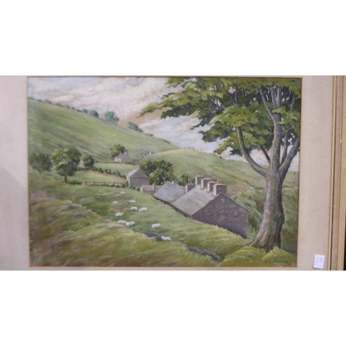 2042 - H Leslie Adamson RCA (20th century): pastel, Field Slopes Above Conwy Old Road, dated 1978/9, artist... 