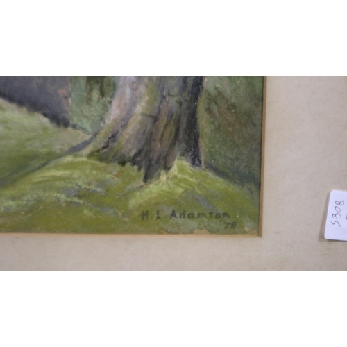 2042 - H Leslie Adamson RCA (20th century): pastel, Field Slopes Above Conwy Old Road, dated 1978/9, artist... 