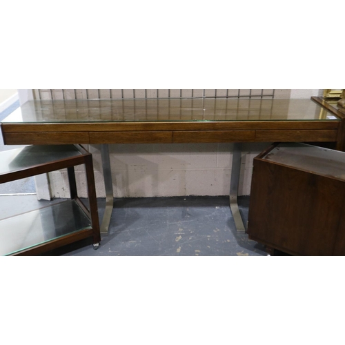 2102 - Robert Herritage for Archie Shine rosewood three section buffet comprising a four drawer console tab... 