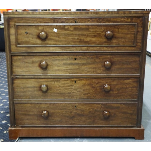 2079 - An early 19th century walnut secretaire chest, the top drawer fitted with drawers and pidgeon holes ... 