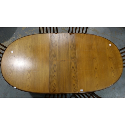 2084 - G Plan Fresco teak oval extending dining table with central folding leaf, 210x108x73cm H (extended) ... 