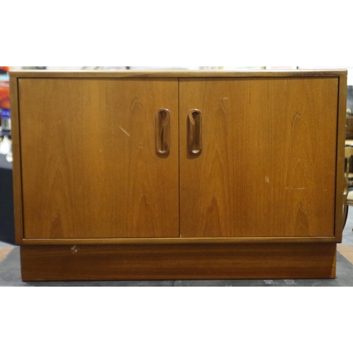 2092 - A G-plan teak two door cupboard, 81x46x54cm H, some light scratches to front and sides. Not availabl... 