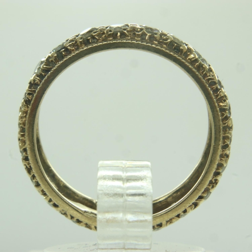 43 - 9ct gold eternity ring set with cubic zirconia, size L, 2.5g. UK P&P Group 0 (£6+VAT for the first l... 