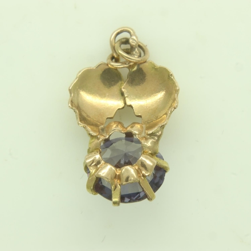 45 - 14ct gold amethyst set pendant, unmarked. UK P&P Group 0 (£6+VAT for the first lot and £1+VAT for su... 