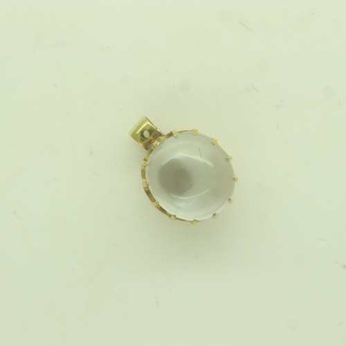 66 - Unmarked 18ct gold moonstone cabochon pendant, 0.4g. UK P&P Group 0 (£6+VAT for the first lot and £1... 