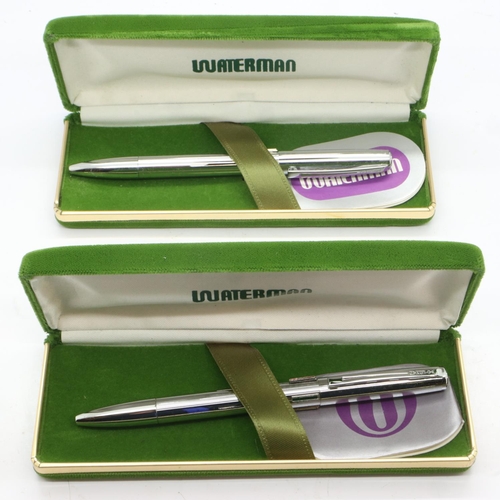 125 - Two 1970's new old stock waterman multi-biro pens, each with paperwork. UK P&P Group 1 (£16+VAT for ... 