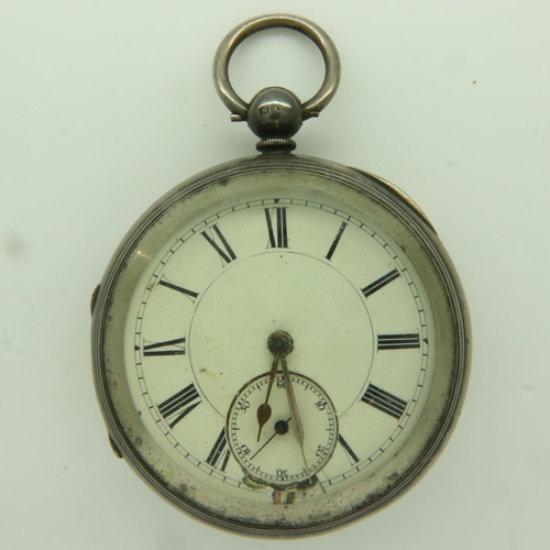 100 - Silver pocket watch, Birmingham assay, for restoration, not working. UK P&P Group 1 (£16+VAT for the... 