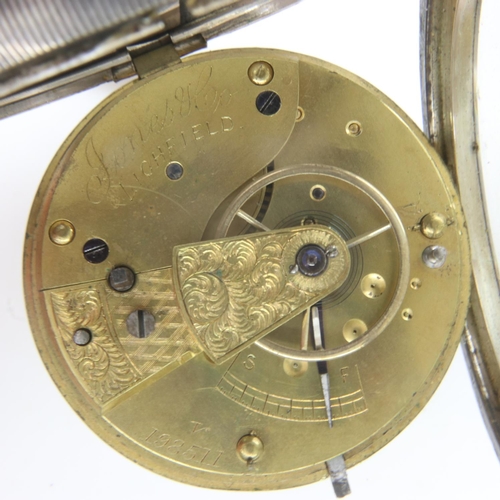 100 - Silver pocket watch, Birmingham assay, for restoration, not working. UK P&P Group 1 (£16+VAT for the... 