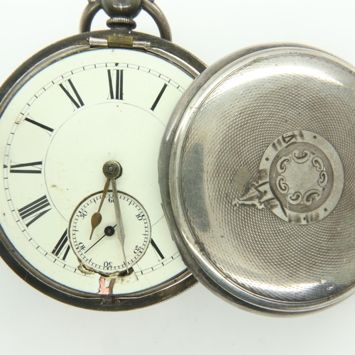 100 - Silver pocket watch, Birmingham assay, for restoration, not working. UK P&P Group 1 (£16+VAT for the... 