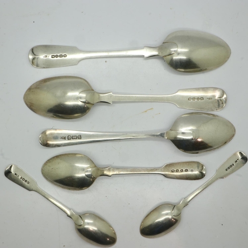 109 - Hallmarked silver flatware, including a pair of Victorian serving spoons, London 1857 and a Georgian... 