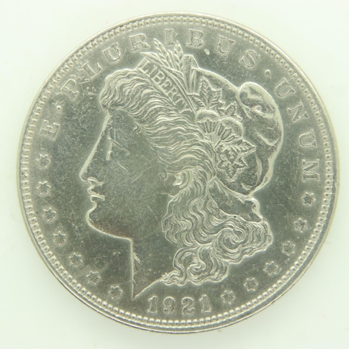 135 - 1921 American silver Morgan dollar. UK P&P Group 0 (£6+VAT for the first lot and £1+VAT for subseque... 