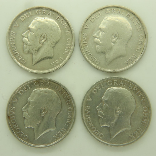 140 - Four silver half crowns of George V, 1915-1918. UK P&P Group 0 (£6+VAT for the first lot and £1+VAT ... 