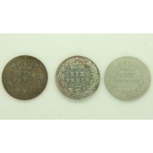 147 - Three silver sixpences of Edward VII. UK P&P Group 0 (£6+VAT for the first lot and £1+VAT for subseq... 