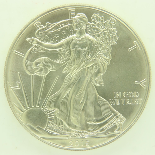 149 - 2015 American silver Liberty dollar 1oz bullion round. UK P&P Group 0 (£6+VAT for the first lot and ... 