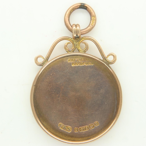 153 - NORTHERN ANGLERS ASSOCIATION (WARRINGTON): an enamelled 9ct gold fob dated 1913, total 7.7g. UK P&P ... 