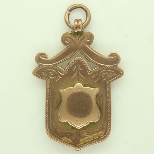 156 - A Victorian 9ct rose gold fob, with vacant cartouche, 7.6g. UK P&P Group 0 (£6+VAT for the first lot... 