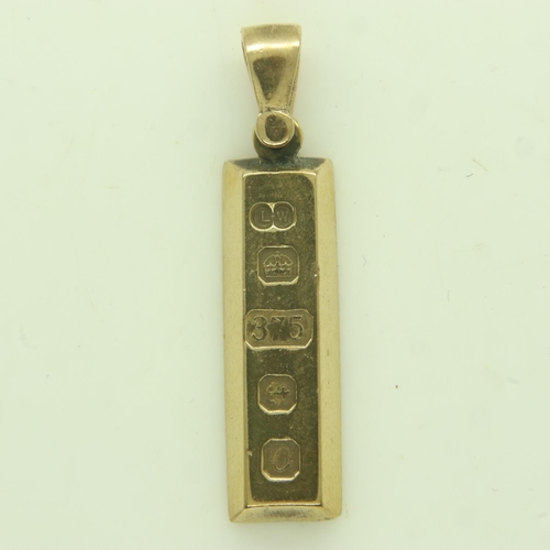 75 - 9ct gold ingot pendant, 4.3g. UK P&P Group 0 (£6+VAT for the first lot and £1+VAT for subsequent lot... 