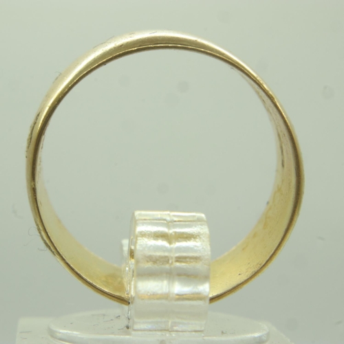 80 - 22ct gold wide-profile band ring, size N, 7.7g. UK P&P Group 0 (£6+VAT for the first lot and £1+VAT ... 