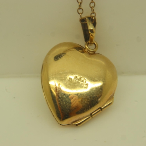 81 - 9ct gold cameo-set locket pendant on a fine link chain, 3.3g. UK P&P Group 0 (£6+VAT for the first l... 