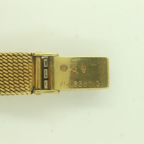 91 - OMEGA: De Ville ladies automatic 18ct gold cased wristwatch on an articulated 18ct gold bracelet, ov... 