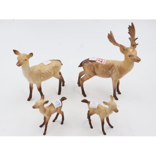 178 - Beswick stag family with, doe and two fawns, no cracks or chips. UK P&P Group 2 (£20+VAT for the fir... 