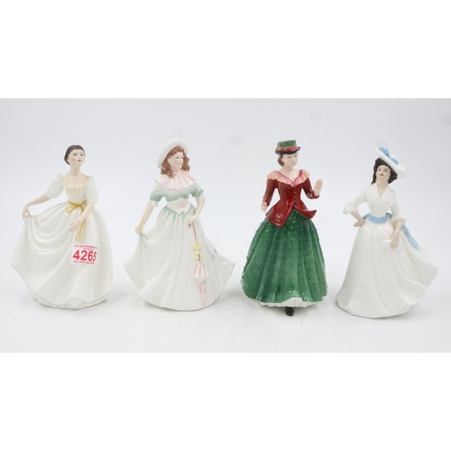 189 - Four Royal Doulton ladies, Holly, Donna, Jacqueline and Margaret. Not available for in-house P&P