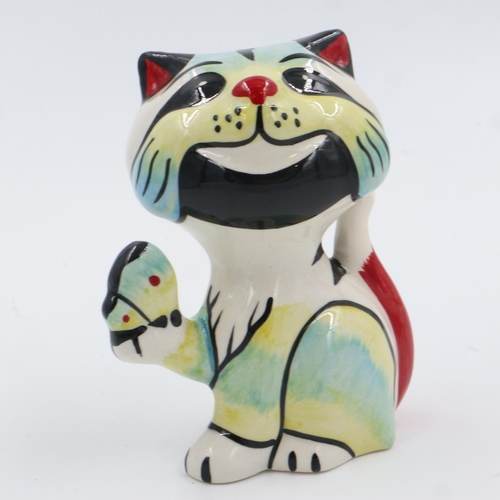 203 - Lorna Bailey butterfly cat, no cracks or chips, H: 12 cm. UK P&P Group 1 (£16+VAT for the first lot ... 