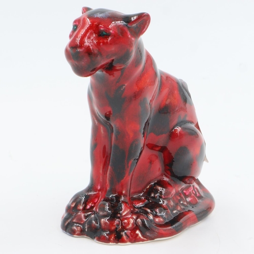 205 - Anita Harris cougar, signed in gold, no cracks or chips, H: 11 cm. UK P&P Group 1 (£16+VAT for the f... 