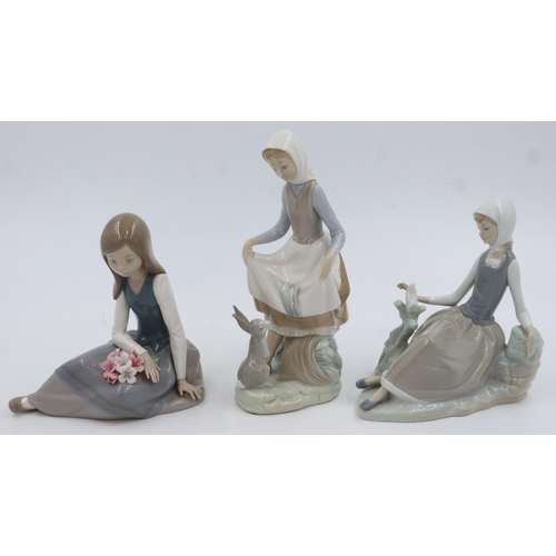 212 - Three Lladro figurines, largest H: 22 cm. UK P&P Group 3 (£30+VAT for the first lot and £8+VAT for s... 