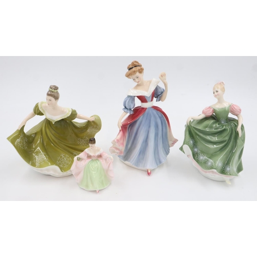 214 - Three Royal Doulton large figurines and one small including Amy, Figure of the Year 1991. UK P&P Gro... 