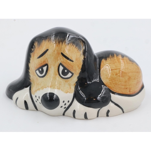 225 - Lorna Bailey dog, Dozy, no cracks or chips, H: 15 cm. UK P&P Group 1 (£16+VAT for the first lot and ... 