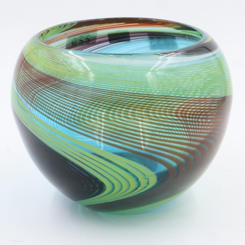 229 - Large art glass bowl, H: 25 cm. Not available for in-house P&P