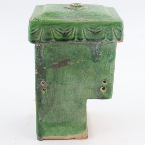 240 - A Tang Dynasty glazed and stepped pottery funerary receptacle, likely for food offerings, 11 x 14 x ... 