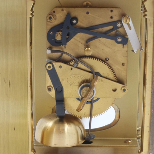 268 - Brass French mechanical carriage clock. UK P&P Group 2 (£20+VAT for the first lot and £4+VAT for sub... 