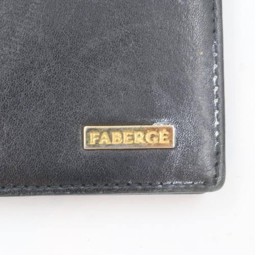 298 - Faberge silk lined, black leather card wallet. UK P&P Group 1 (£16+VAT for the first lot and £2+VAT ... 